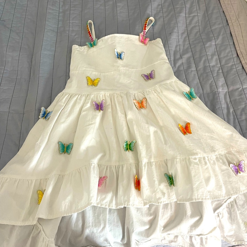 Lola + the Boys 3D RAINBOW BUTTERFLY HIGH LOW DRESS